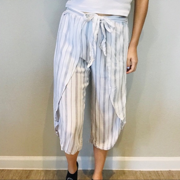 Hem & Thread striped wrap crop pants - Picture 6 of 8